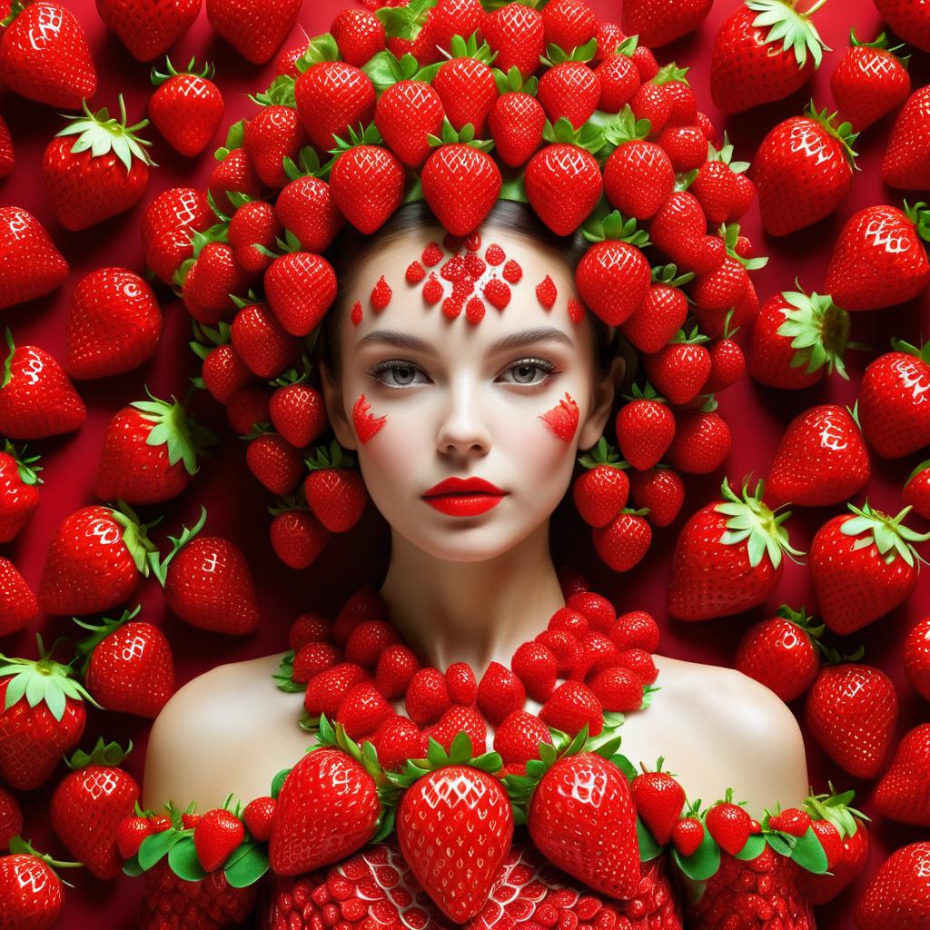 Woman with Vibrant Strawberry Arrangement