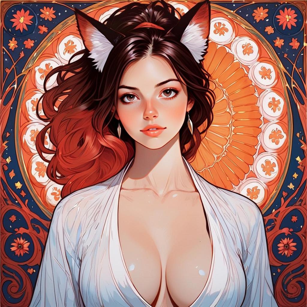 Fantasy Portrait of a Woman with Fox Ears Fantasy Portrait of a Woman with Fox Ears