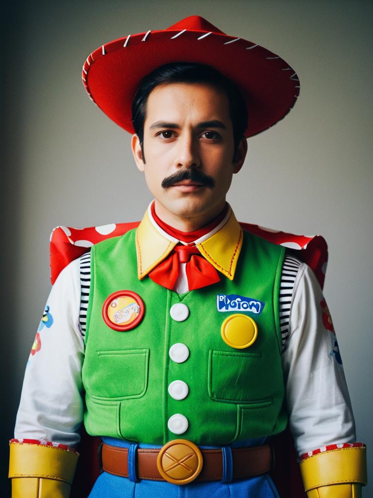Man in Photorealistic Toy Story Woody Costume Cosplay Portrait