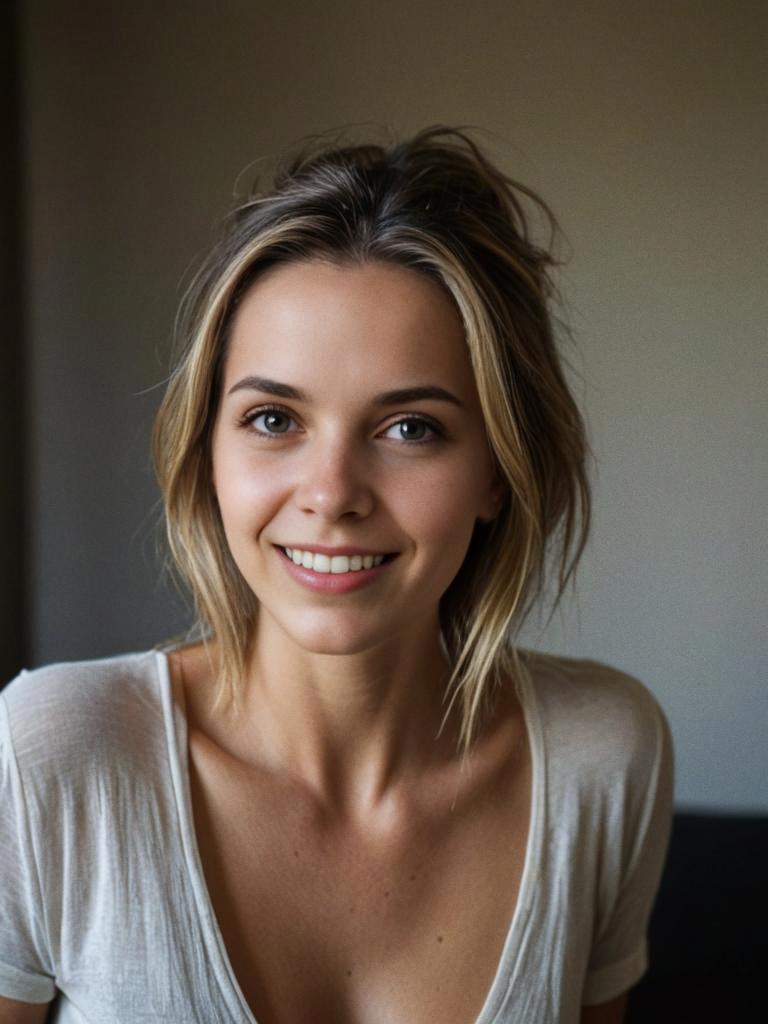 Candid portrait of a smiling young woman