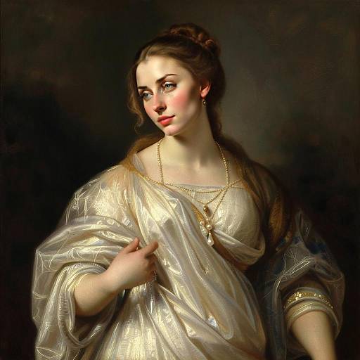 Elegant Woman in Classical 19th Century Style Portrait