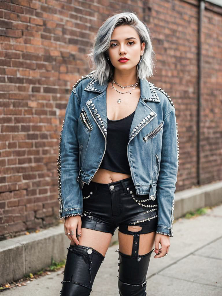 Stylish Woman in Edgy Urban Look