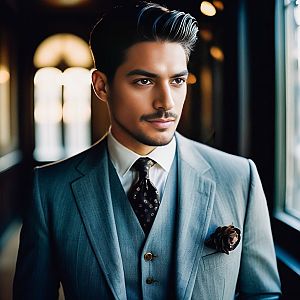 Dapper Young Man in Tailored Suit