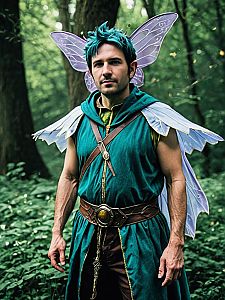 Man in Fairy Costume Fantasy Cosplay Portrait Photorealistic Realism