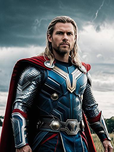 Man in Thor Love and Thunder Costume Waist Up Editorial Portrait