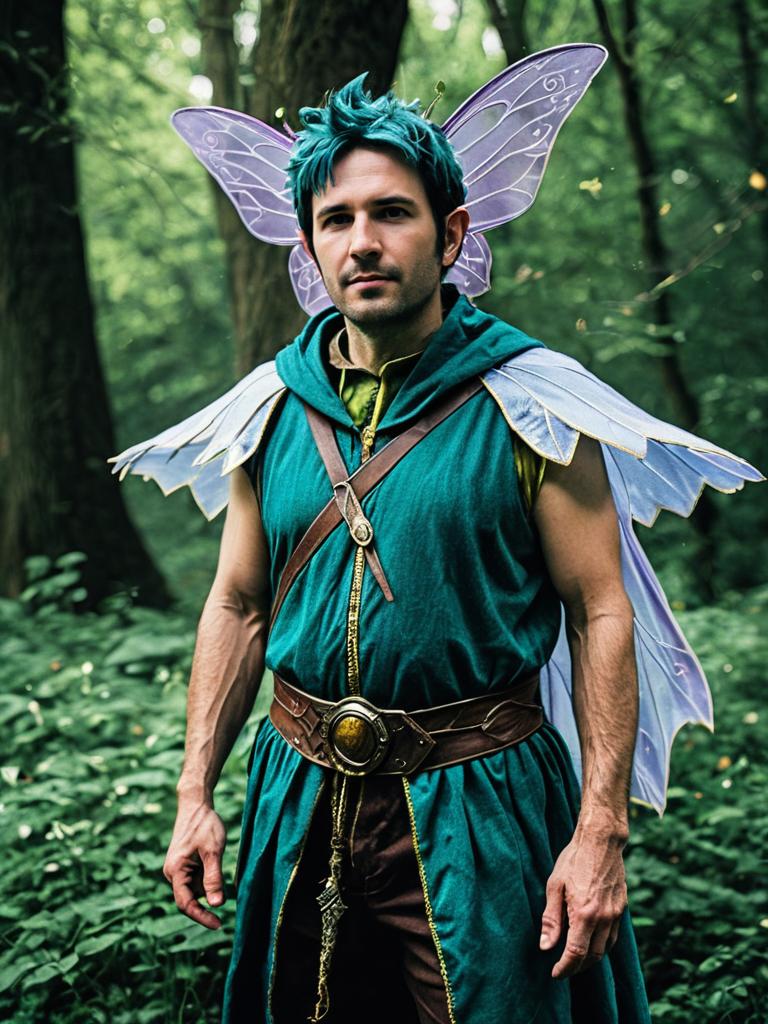 Man in Fairy Costume Fantasy Cosplay Portrait Photorealistic Realism