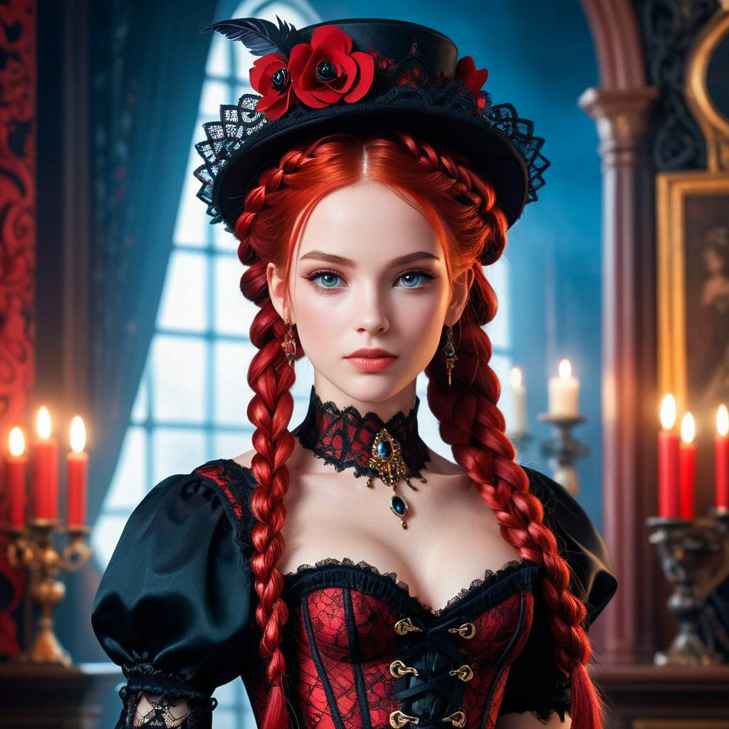 Gothic Romantic Woman in Victorian Outfit Gothic Romantic Woman in Victorian Outfit