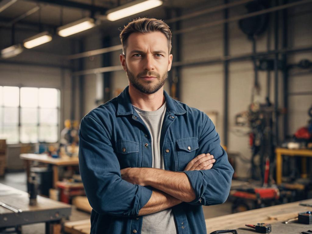 Confident Electrician in Work Environment