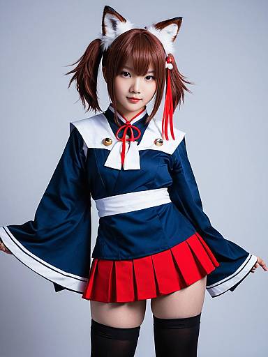 Akagi-chan Azur Lane Woman Cosplay in Anime Style Costume