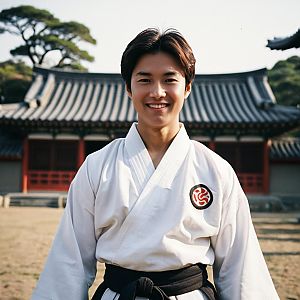 Confident Young Martial Artist in Traditional Uniform