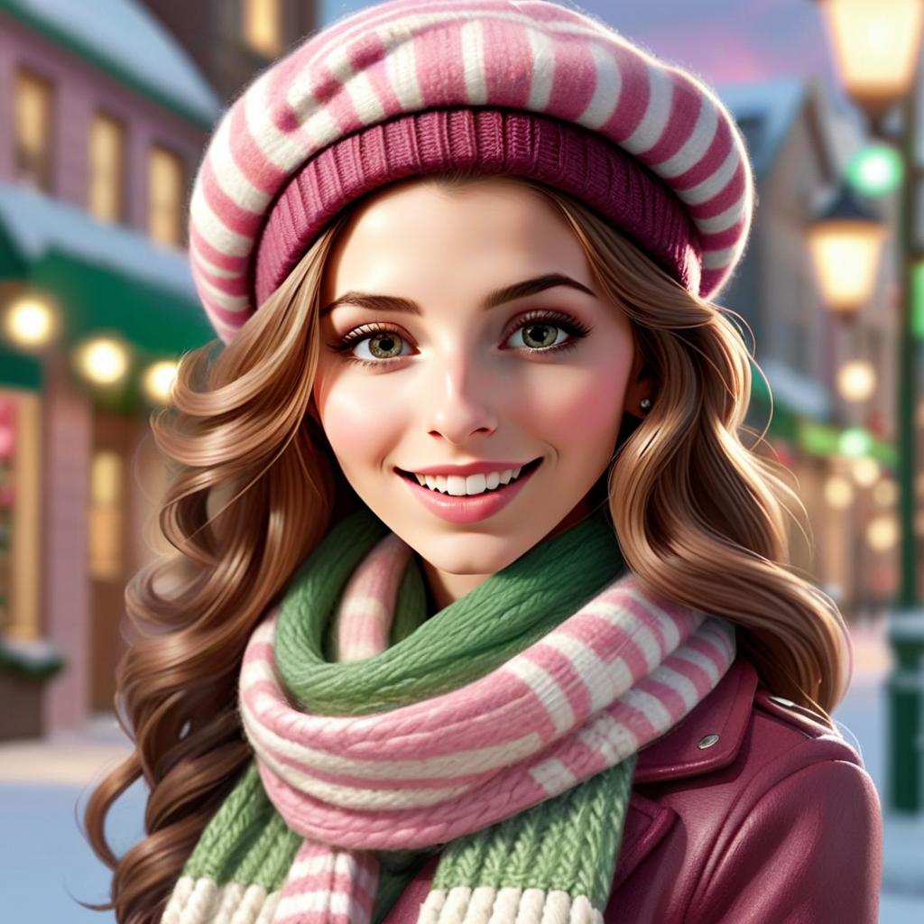 Smiling Young Woman in Winter Attire Smiling Young Woman in Winter Attire