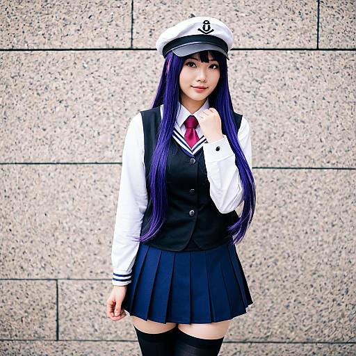 Akatsuki Kai Ni Kantai Collection Cosplay Woman in Naval Uniform