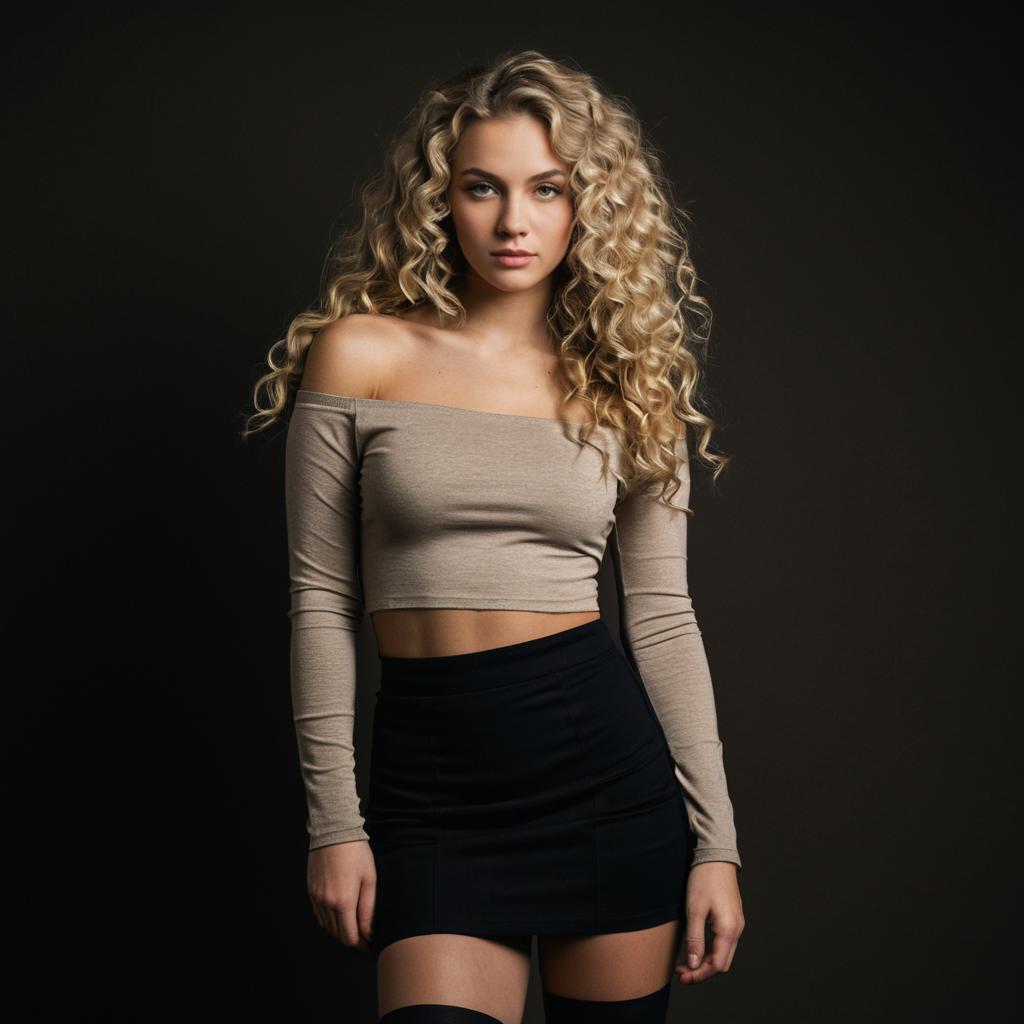 Confident Young Woman in Stylish Outfit