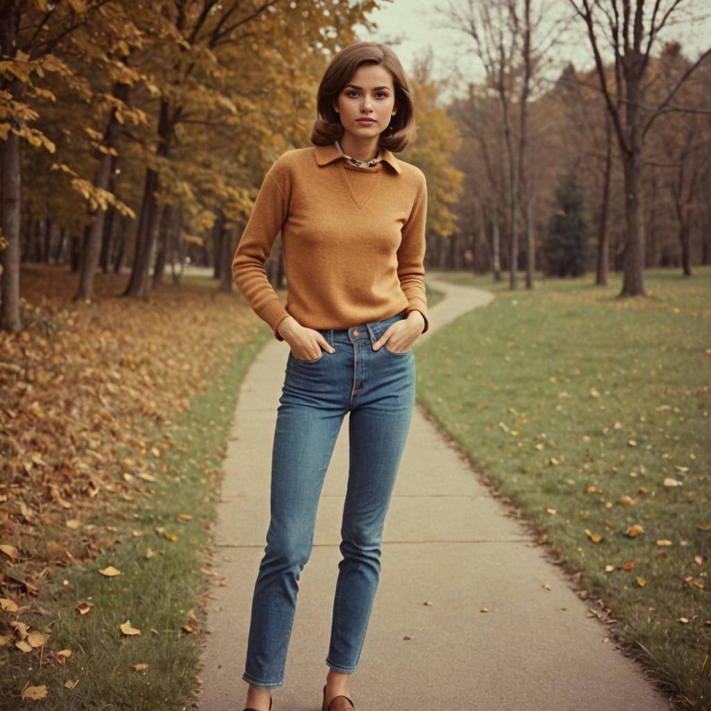 Woman in Skinny Jeans and Mustard Sweater