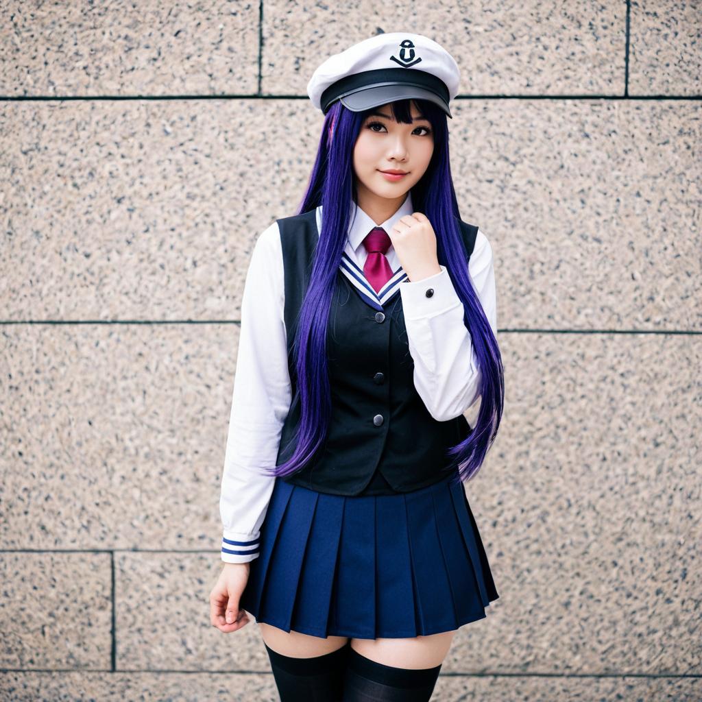 Akatsuki Kai Ni Kantai Collection Cosplay Woman in Naval Uniform