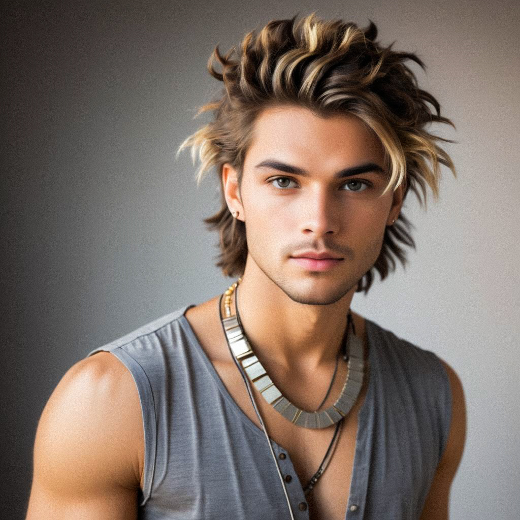 Stylish Young Man with Tousled Hair