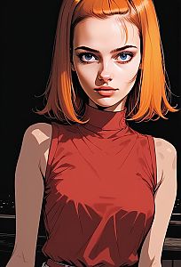 Portrait of a Young Woman with Orange Hair