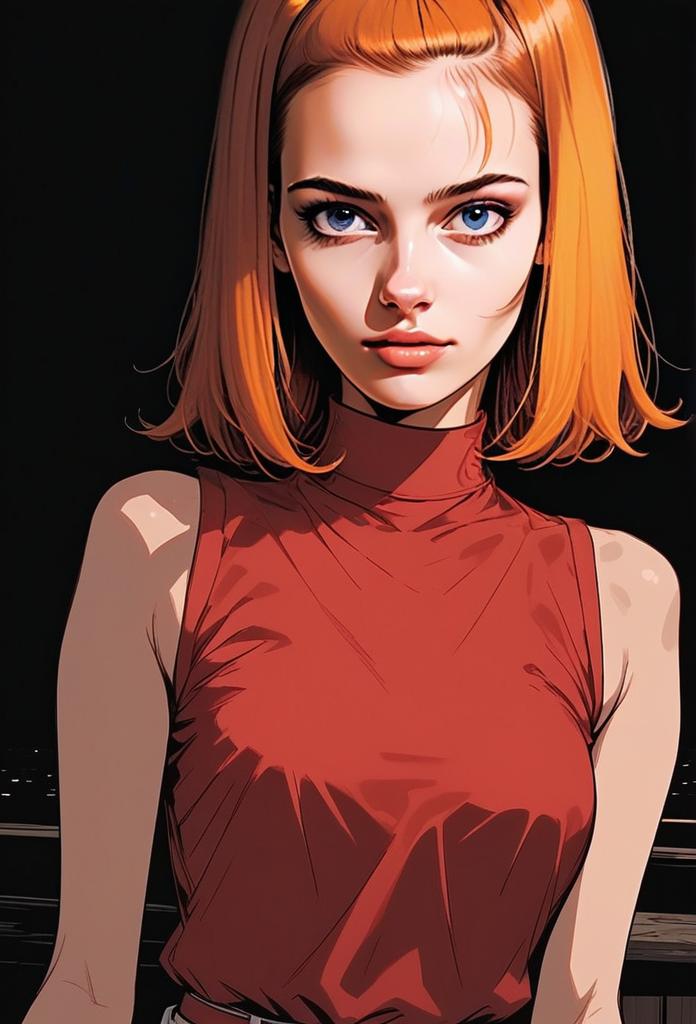 Portrait of a Young Woman with Orange Hair