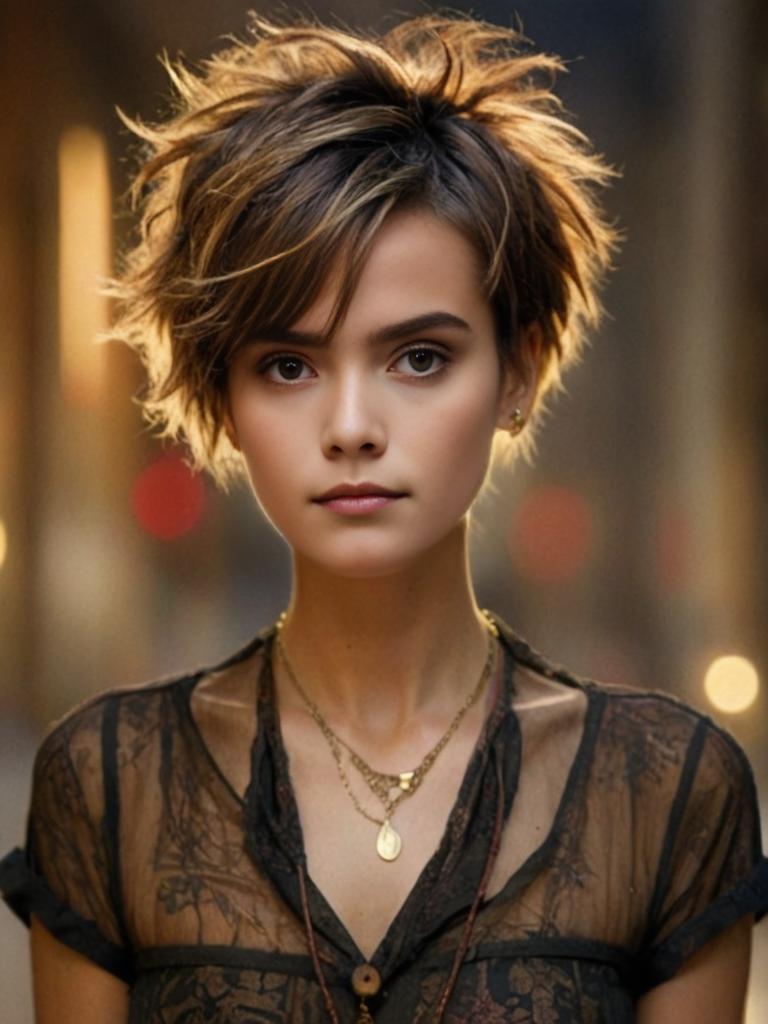 Stylish Pixie Haircut Portrait