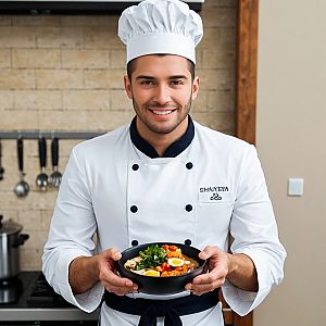 Male Chef Presenting a Plated Dish