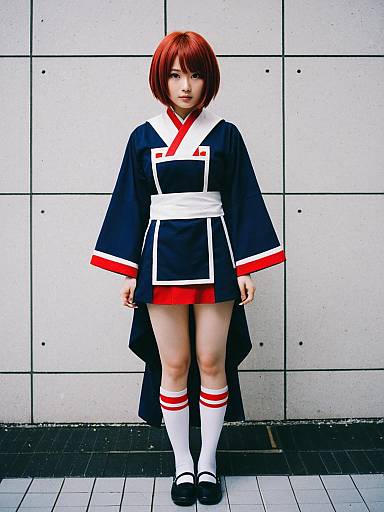 Murakami Tomoe Cosplay Woman in Navy Blue Kimono Outfit