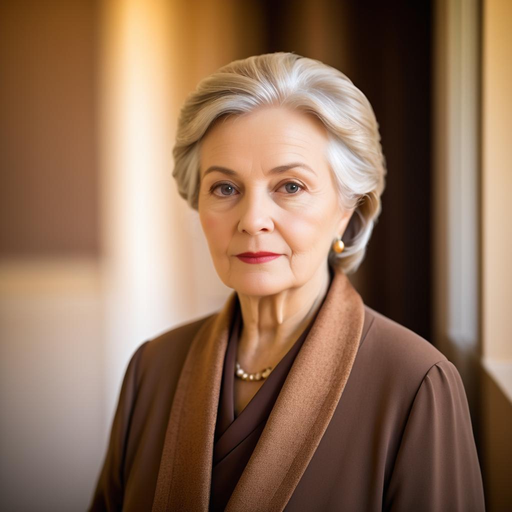 Elegant older woman by window