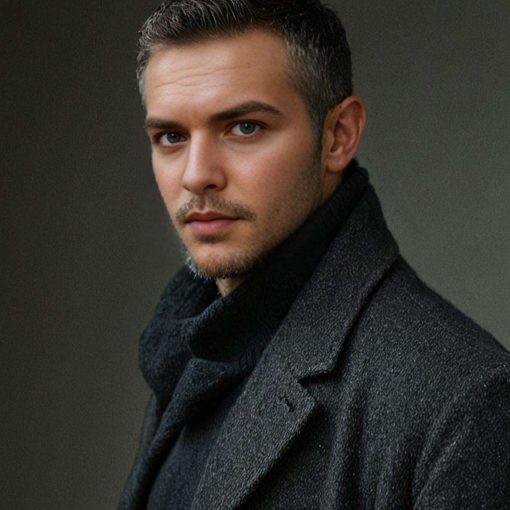 Confident man in stylish gray wool coat