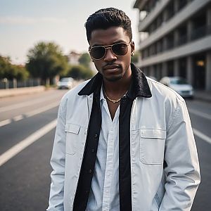 Confident Young Man in Aviator Sunglasses on Urban Street