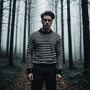 Man in Misty Forest