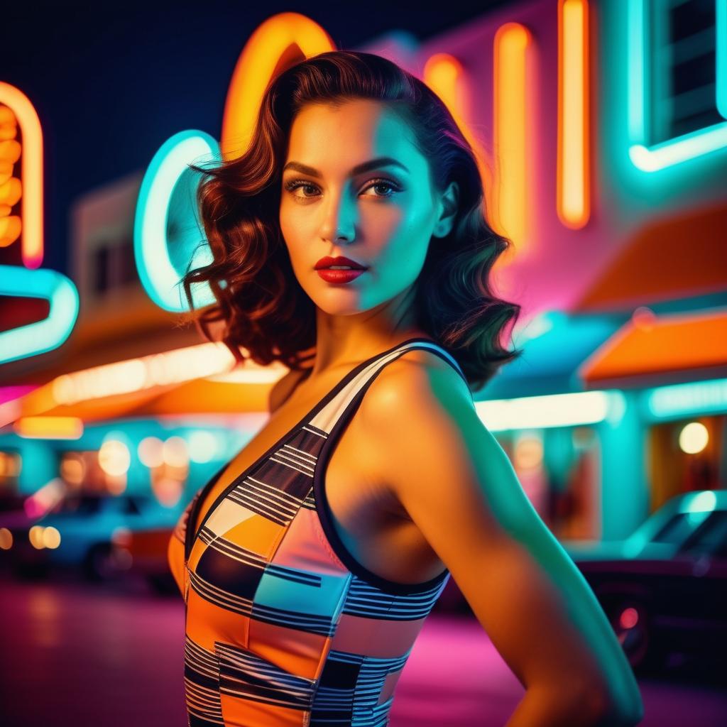 Stylish Woman in Urban Nightlife
