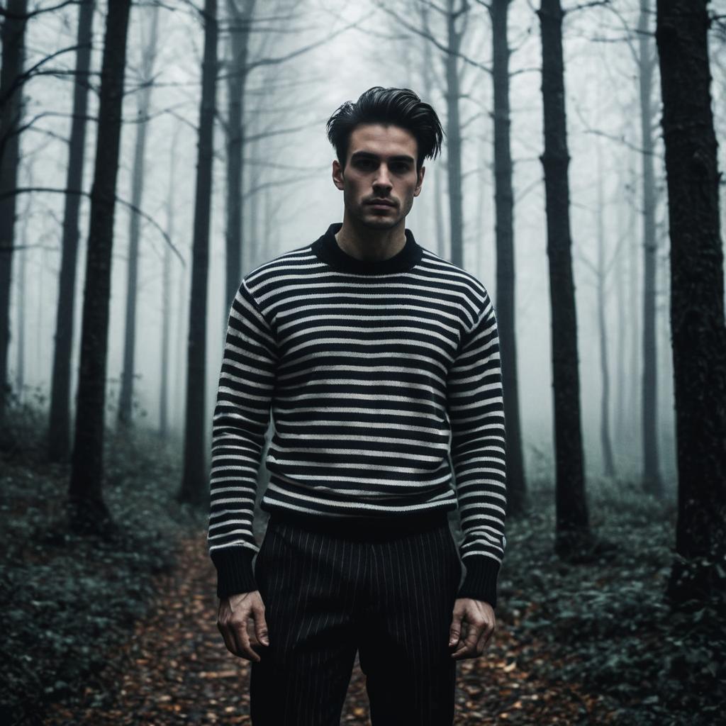 Man in Misty Forest