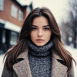 Young Woman in Cozy Winter Fashion