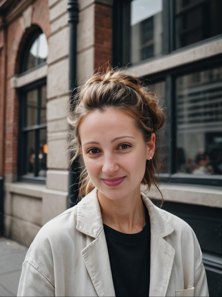 Woman Smiling in Urban Setting