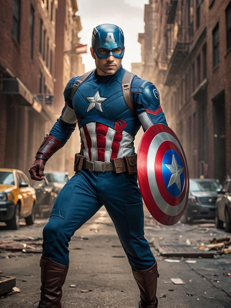 Captain America in Urban Alley