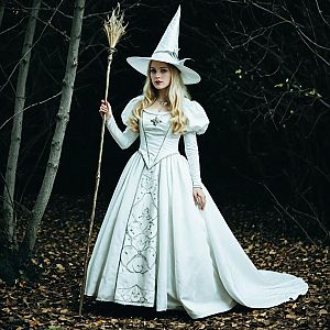 Elegant Witch in Dark Forest