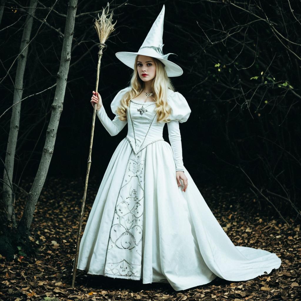 Elegant Witch in Dark Forest