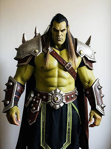 Realistic Man in Thrall Orc Warrior Cosplay Costume