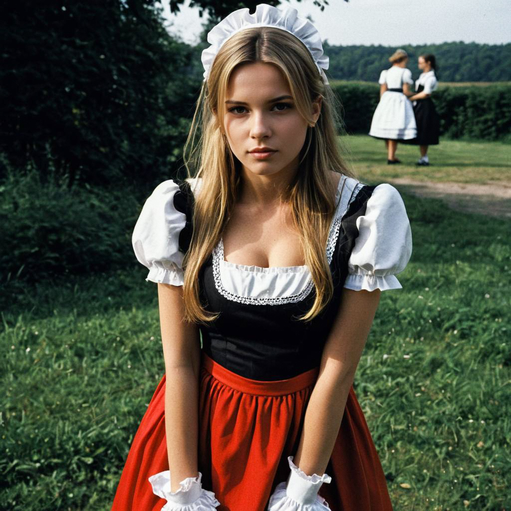 Young Woman in Traditional Costume Outdoors