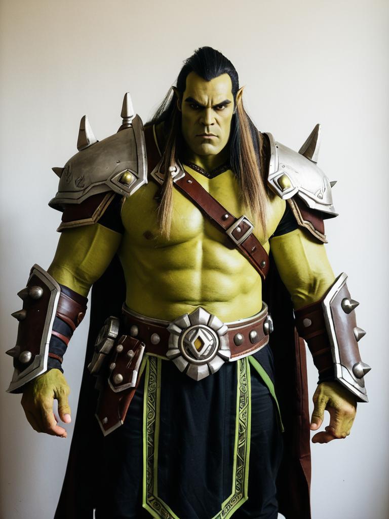 Realistic Man in Thrall Orc Warrior Cosplay Costume
