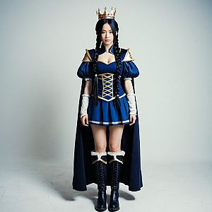 Confident Woman in Royal Costume