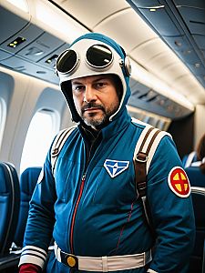Man in Airliner Costume Professional Cosplay Photography Realistic