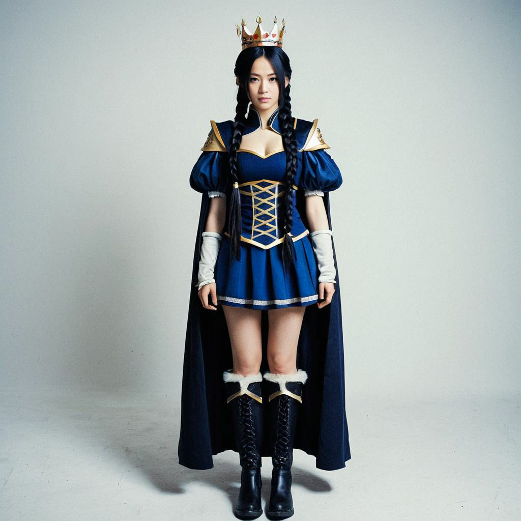 Confident Woman in Royal Costume Confident Woman in Royal Costume