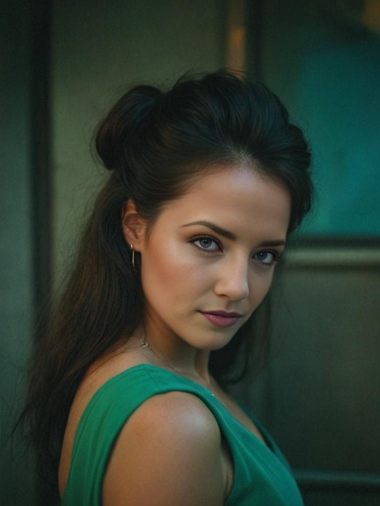 Artistic Portrait of a Woman with Captivating Gaze