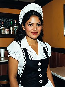 Mexican Waitress Costume Woman in Traditional Uniform