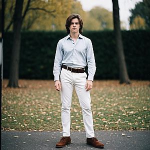 Confident Young Man in Autumn Attire