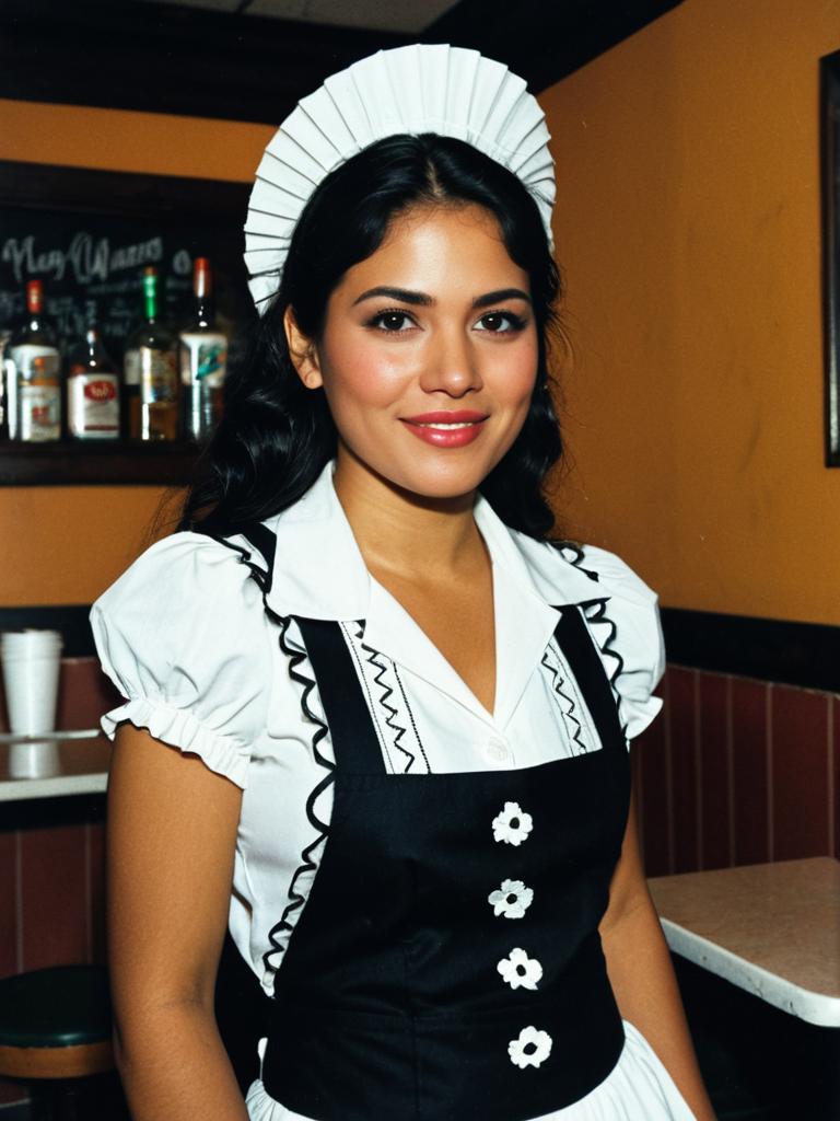 Mexican Waitress Costume Woman in Traditional Uniform