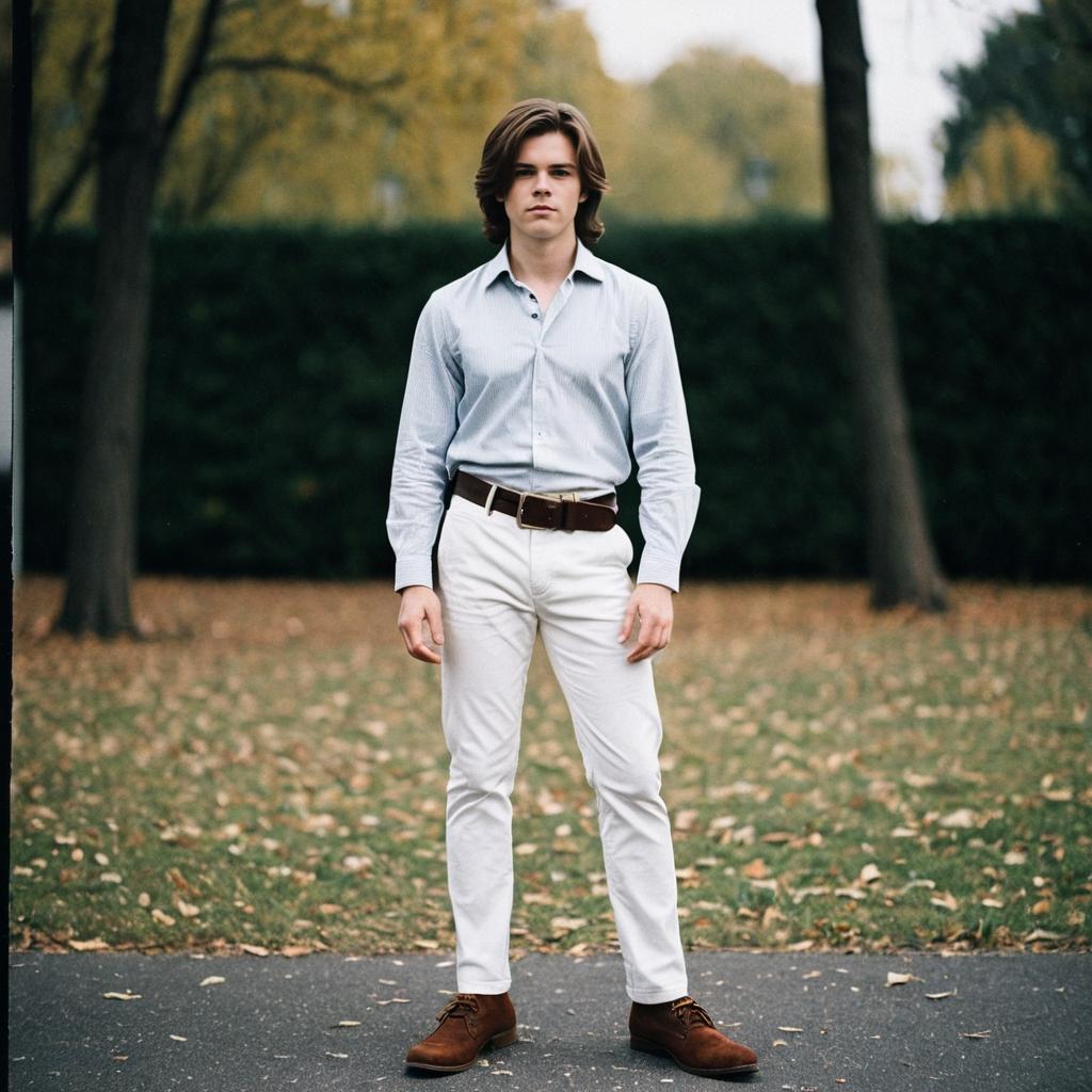 Confident Young Man in Autumn Attire