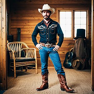 Confident Cowboy in Western Attire