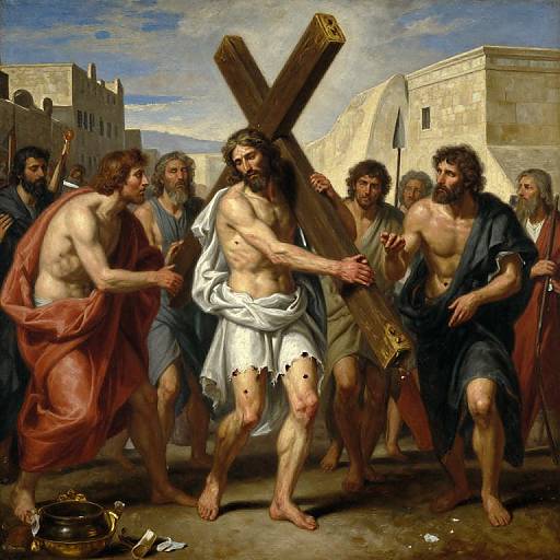 Jesus Carrying the Cross Religious Classic Painting
