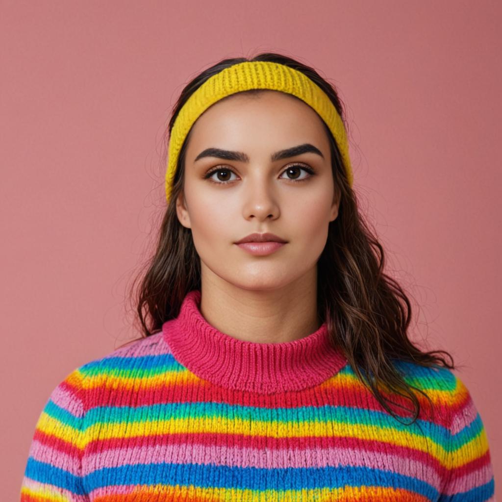 Woman in Striped Sweater